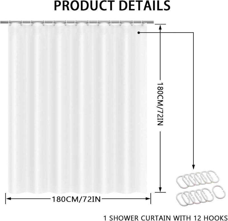 SHOCAWS Christmas Shower Curtain 72x72 Inches - Polyester Fabric with Weighted Hem Design, Includes 12 Hooks, Xmas Holiday Bathroom Decor - Image 2